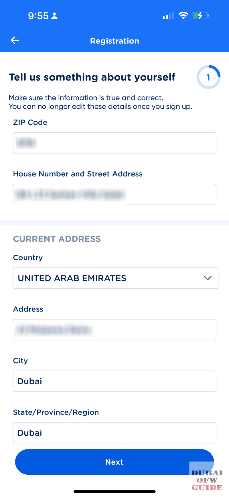 Registering GCASH: Fill necessary information 