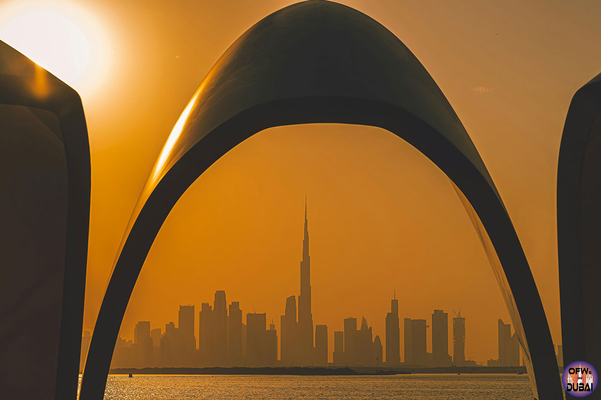 Beautiful view of Dubai Skyline from Dubai Creek Harbour