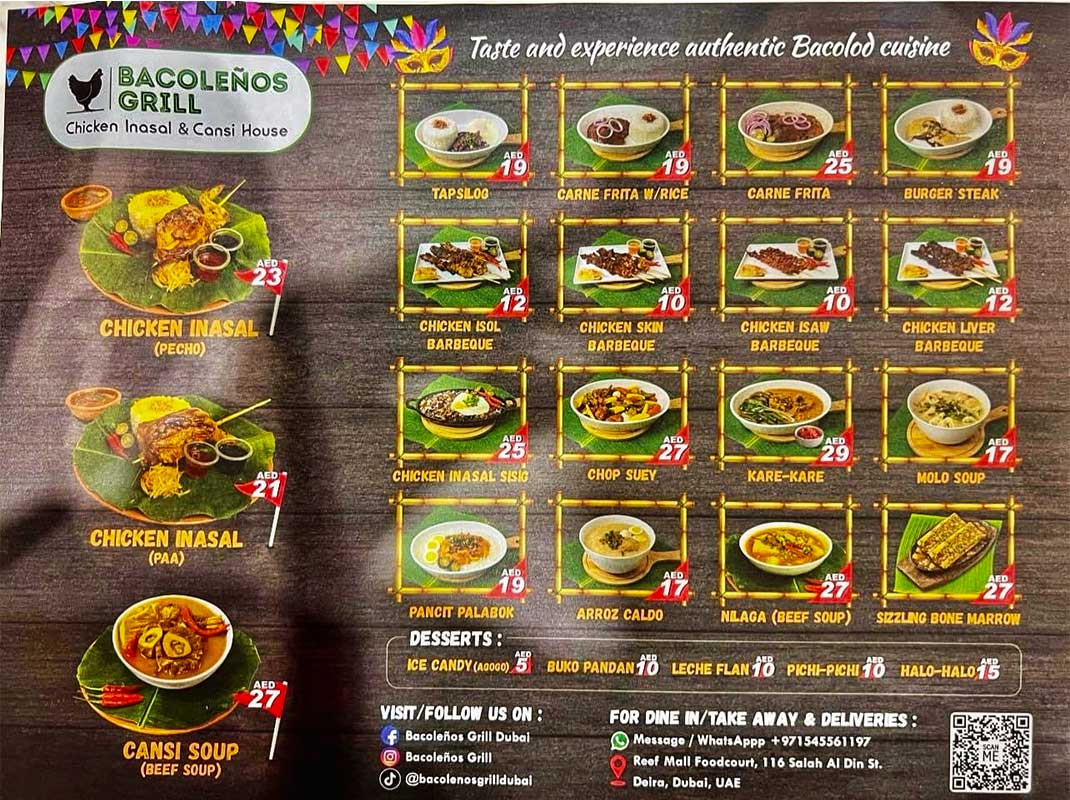 Bacolenos-Menu