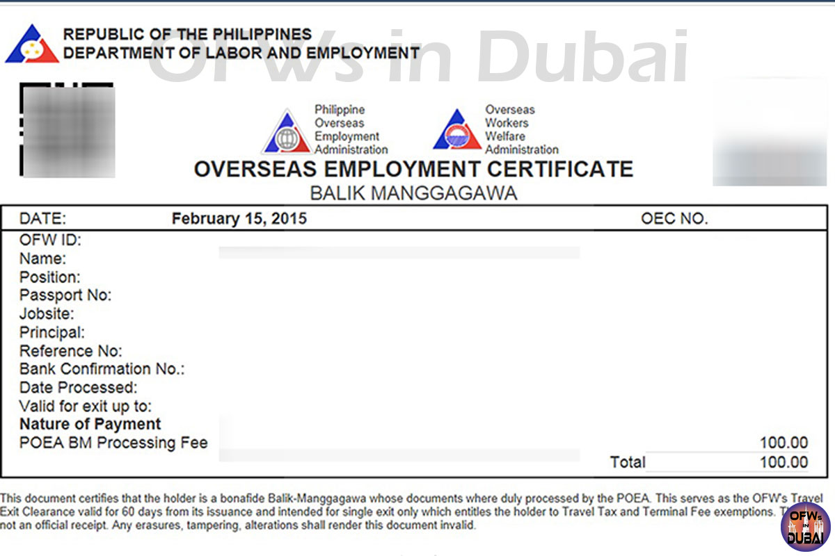 Understanding the Overseas Employment Certificate (OEC) for OFWs 