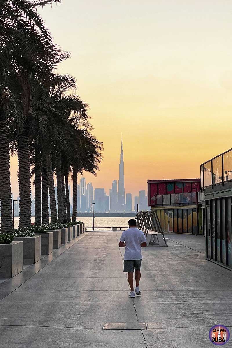 Beautiful-view-of-the-sunset-in-Dubai-Creek-Harbour